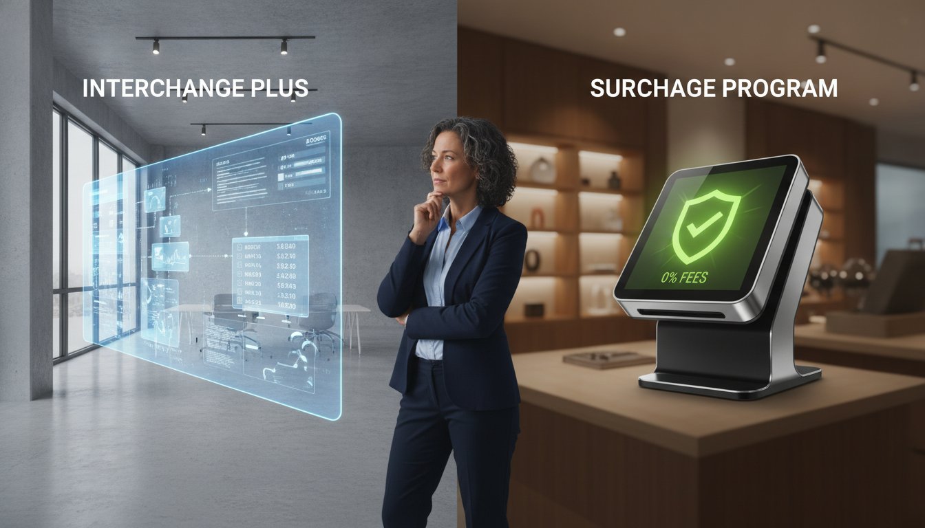 Interchange Plus Pricing vs. Surcharge Program: 2026 Comparison Guide